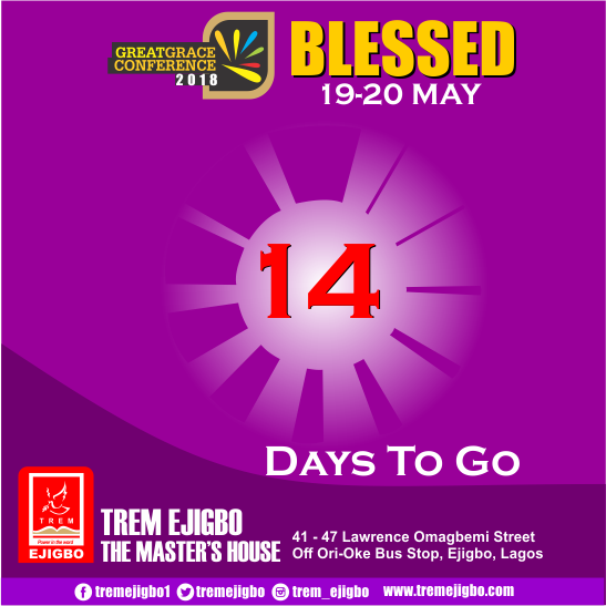 tremejigbo's tweet photo. It's 14 days to #GGC2018 with Bishop Dr. Mike Okonkwo at TREM Ejigbo. Don't miss it for anything. https://t.co/e2Aur6lNjc