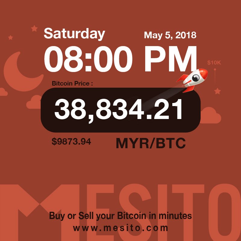 mesitocom's tweet photo. Ops 10K is nearby! Latest Bitcoin Malaysia Exchange Price: 38,834.21 MYR/BTC ($9873.94 USD)

Sell your Bitcoin now: https://t.co/ITRrLIeQyI

#saturday #bitcoin #bitcoinprice #btcexchange #bitcoinmalaysia #buybtc #sellbtc #cryptocurrency #belibitcoin #crypto #买卖比特币 #比特币 https://t.co/IGyjuu44o3