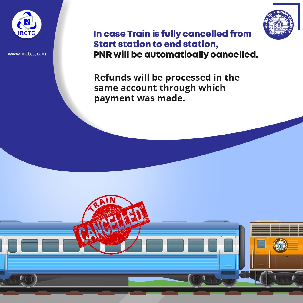 irctcapp's tweet photo. Now You Can get Refund In Case the Train Gets Canceled
Download the Hotfoot App And Get All Details about #IndianRailway, #PNRStatus #IRCTC #IndianRailway #Railway #Metrorail #metro #Cabs Download Hotfoot App Now!! Google – https://t.co/zqNftkwOnY Apple - https://t.co/wQe9NGiZoJ https://t.co/Pdk7qMLfAY