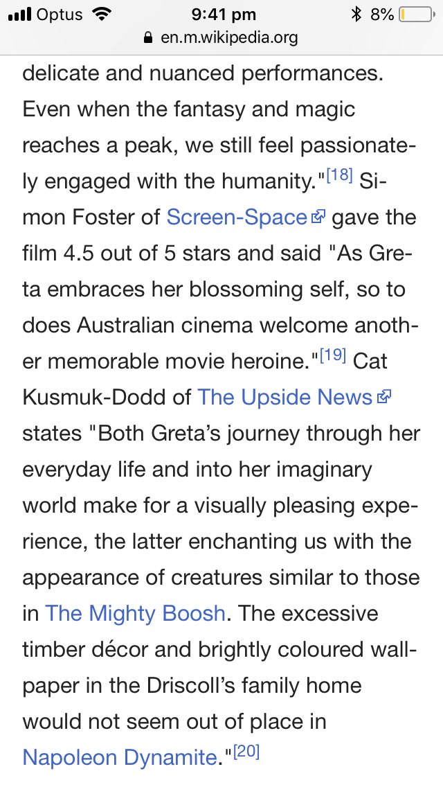 Ontheroad_88's tweet photo. I just found a “critical response” reference from a review I did on the Girl Asleep Wikipedia page and I’m feeling pretty damn accomplished 😂👏🏻 #review #theupsidenews #girlasleep #adelaide #adelaidewriter https://t.co/JqEG0AmbP7