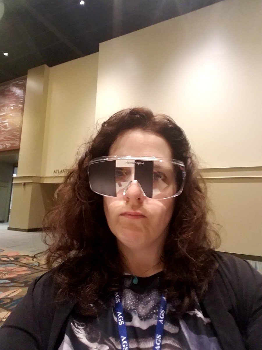 Shanette's tweet photo. Hemianopsia glasses for the win #AGS2018 https://t.co/H35vIuAfRN