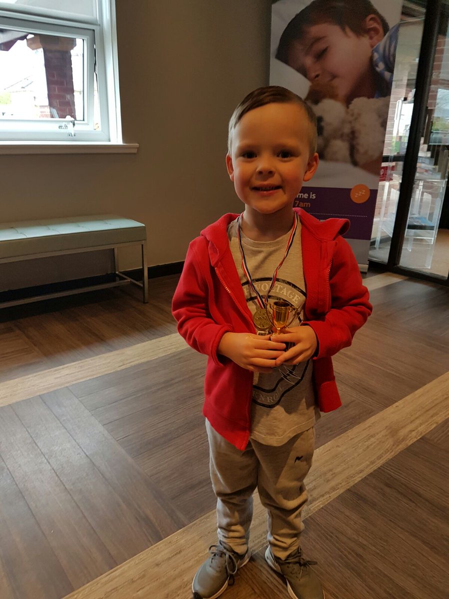 Linwood_PI's tweet photo. Who knew the grass outside was a footie arena! So chuffed with himself we just HAD to give him a medal after he beat his dad 6-0! #GuestWow https://t.co/zW5klGl4Cx