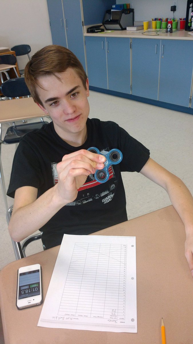 My Math 9 students are using fidget spinners to learn about data analysis topics in Algebra!