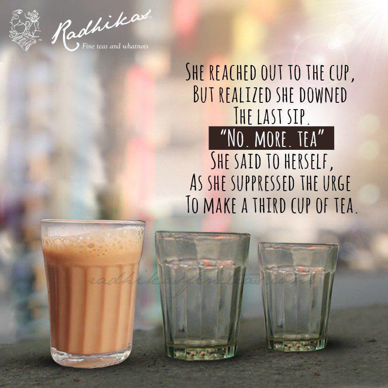RadhikasTeas's tweet photo. Tea addiction is real and we tea lovers can relate to it very well.
#RadhikasFineTeas #TeaObsession #TeaAddiction #Teaholic
Visit: https://t.co/Xj9VRUcYbt https://t.co/Hsehm6BWfM