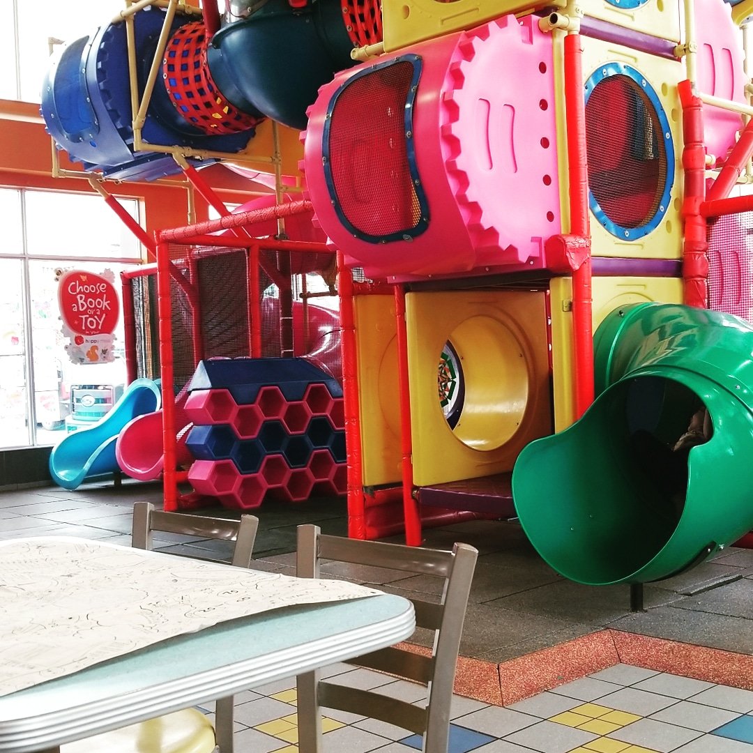 BodatiousSteph's tweet image. At the McDonald&apos;s playground rainy day fun.