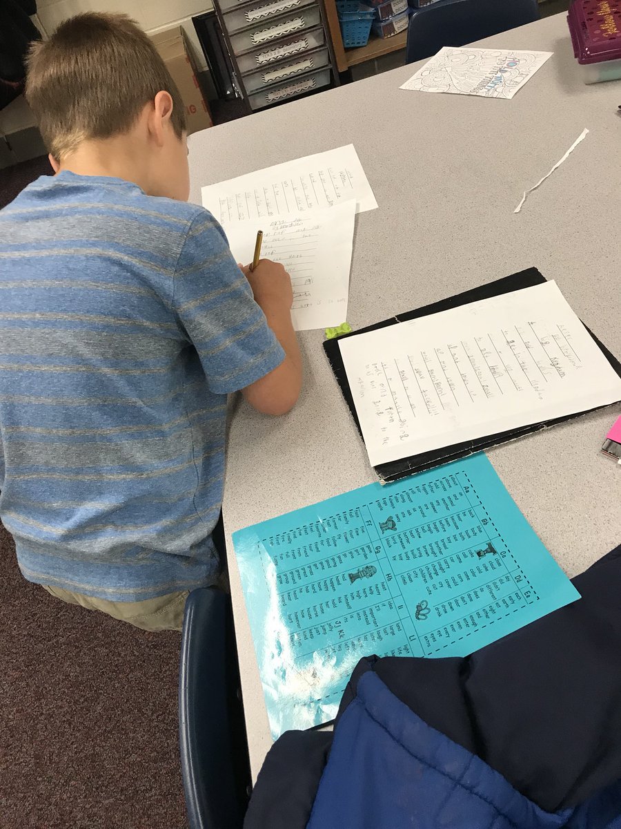 DrMacieKerbs's tweet photo. This writer is using his resources (personal word wall) to edit his writing for spelling mistakes! #EMSWrites #tcrwp https://t.co/9jaoc7zflr