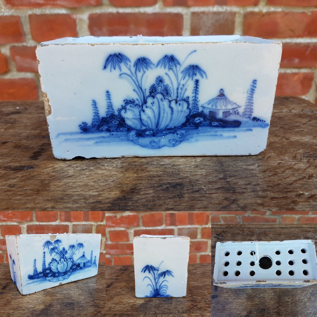 #18thCentury #delft #flowerbrick now #forsale @holtantiquesltd #walsingham #Norfolk. #delftware #blueandwhite #tinglaze #tinglaze