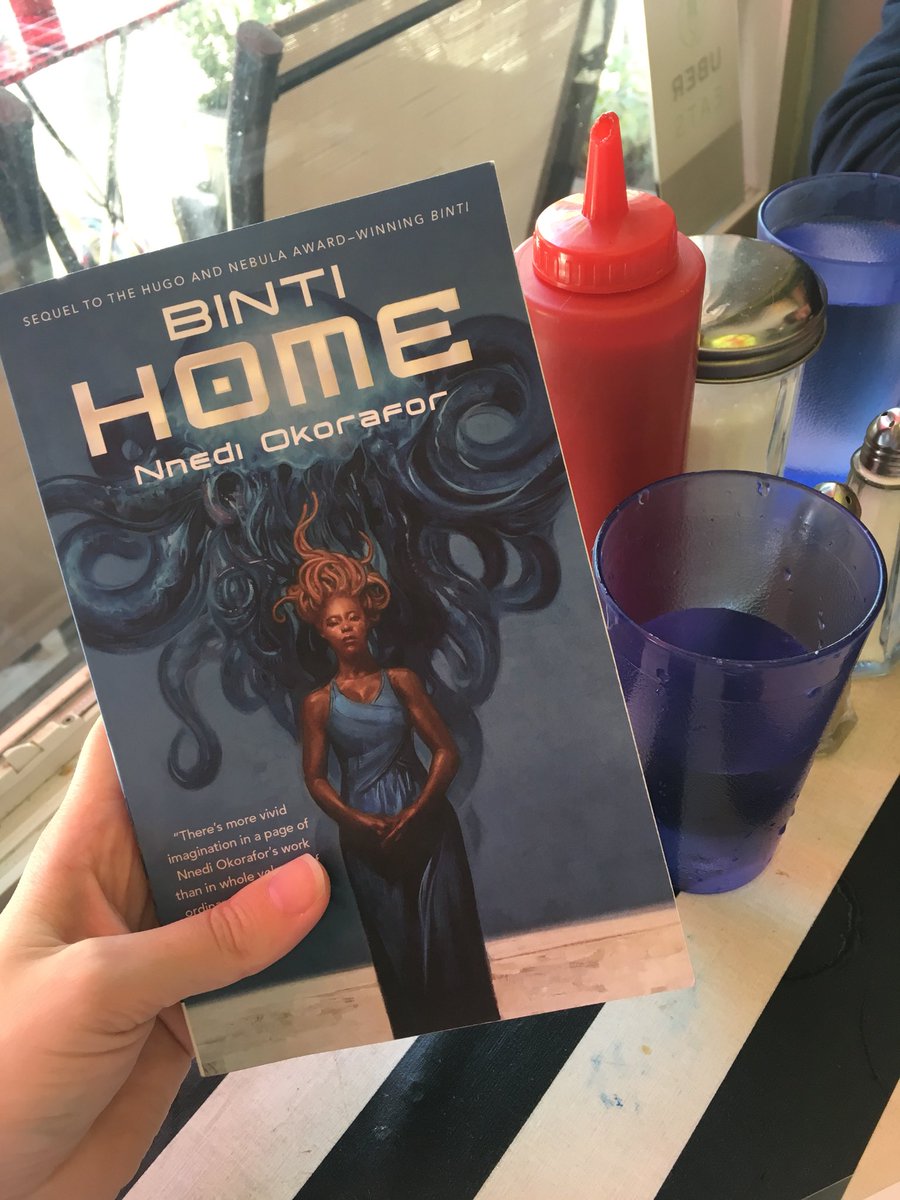 deltaadamss's tweet photo. When your brunch date shows up with the next #binti book ! Thanks @stupopp ! #amreading https://t.co/h9RVAChszr