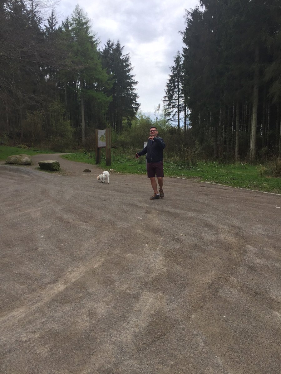 jennimuir0606's tweet photo. Buddy taking @aaskewblain for a walk at Haddo today. Baby Annie in the pram and Lynne and I on vocals to keep her entertained! #shellbecomingroundthemountain https://t.co/sC1gvEAHIS