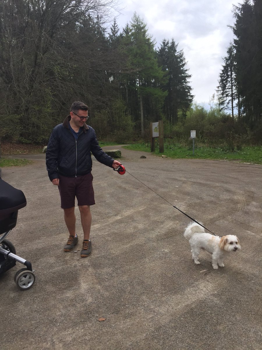 jennimuir0606's tweet photo. Buddy taking @aaskewblain for a walk at Haddo today. Baby Annie in the pram and Lynne and I on vocals to keep her entertained! #shellbecomingroundthemountain https://t.co/sC1gvEAHIS
