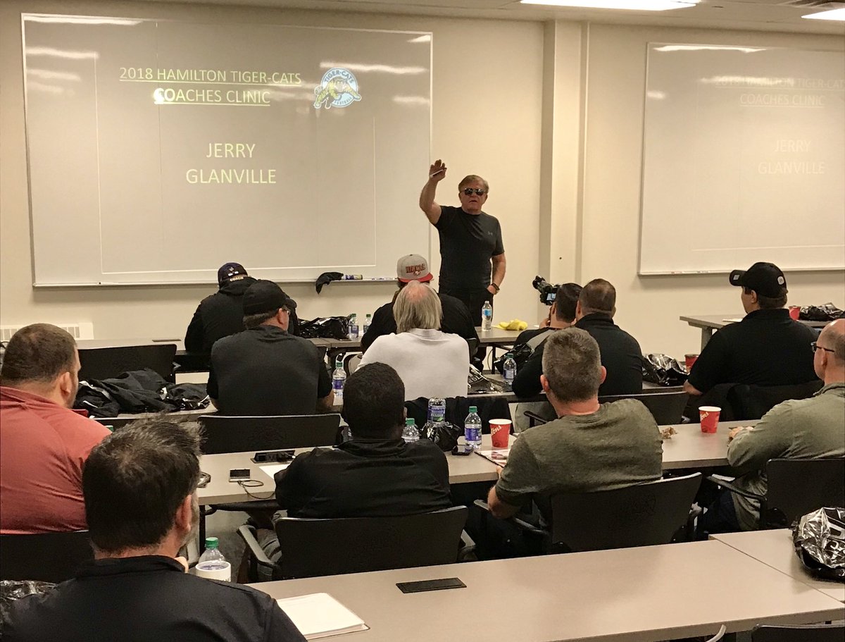 Ticats's tweet image. A @TurkstraLumber Coaches Clinic iniation for @CoachJGlanville. #Ticats