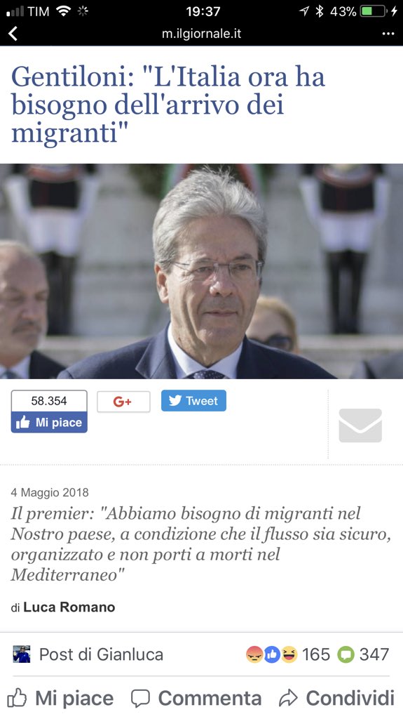 WSRC818's tweet photo. Gentiloni:4/5/18 L’ITALIA ORA HA BISOGNO DI MIGRANTI!!!
Non gli è ancora chiaro che l’ITALIA ORA HA BISOGNO CHE IL PD SVANISCA NEL NULLA CON TUTTI I SUOI FONDATORI COMUNISTI! #trovateviunlavoroonesto https://t.co/ujr2GdIdgY