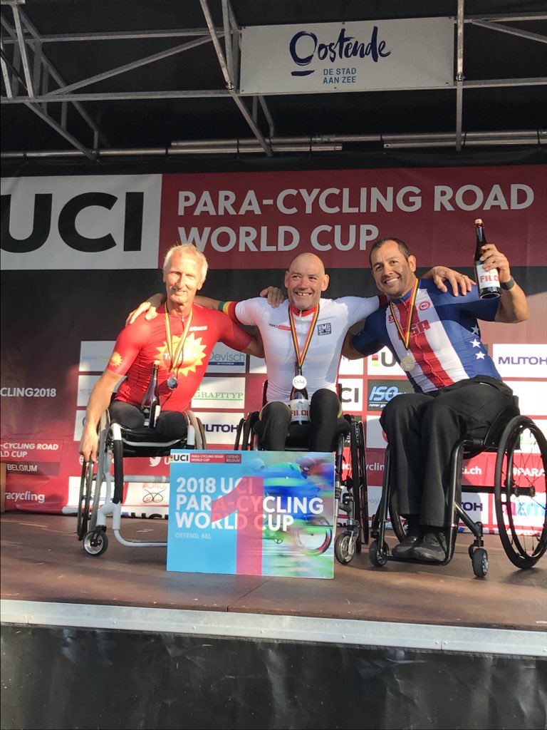 usparacycling's tweet photo. Oz Sanchez takes the Bronze in the Men’s H5 Road Race! @usparalympics https://t.co/nA6EVziuvr