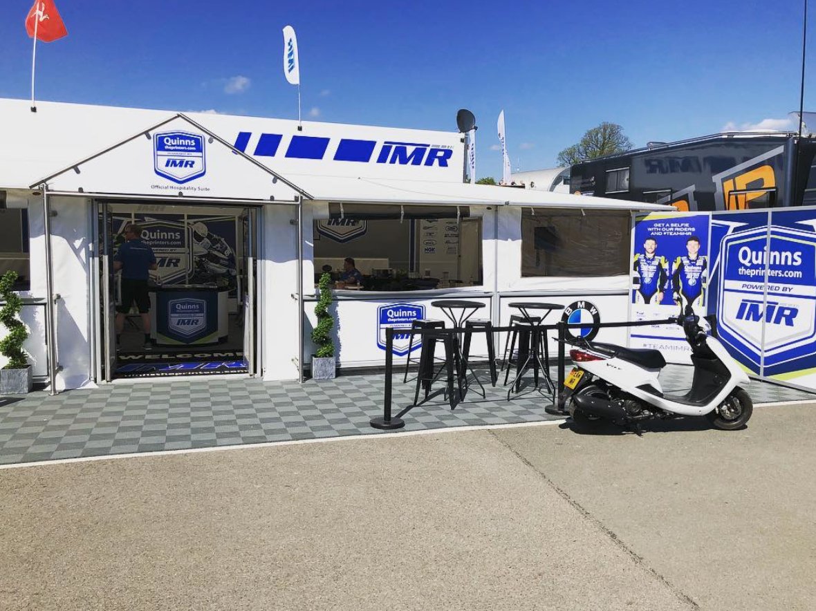 Quinnsprint's tweet photo. .@Oulton_Park this weekend for @OfficialBSB? Why not come &amp; get a @Quinnsprint signed @ChrissyRouse / @JordanGilbert11 poster / take a 🤳on the #selfie board @ @IMRacingTeam HQ? #WorldsFastestPrinters #BritishSuperbikes #Superbikes #BSB #OultonPark #TeamIMR #QuinnsThePrinters.com https://t.co/stCn6cAxLW