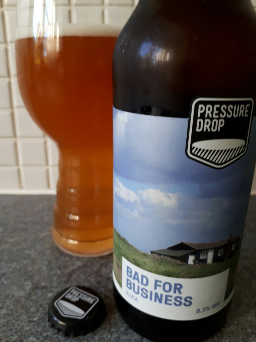 Swilling a <a href="/PressureDropBrw/">Pressure Drop Brewing</a> Bad for Business. Superb DIPA. Right balance between fruit/resin bitterness imho