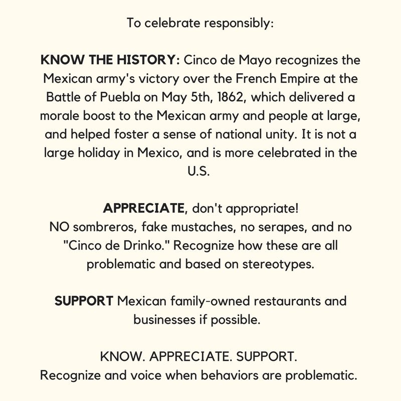uclapanhellenic's tweet photo. Happy Cinco de Mayo! Just a reminder to be respectful today and every day. https://t.co/FAhJLi9gOR