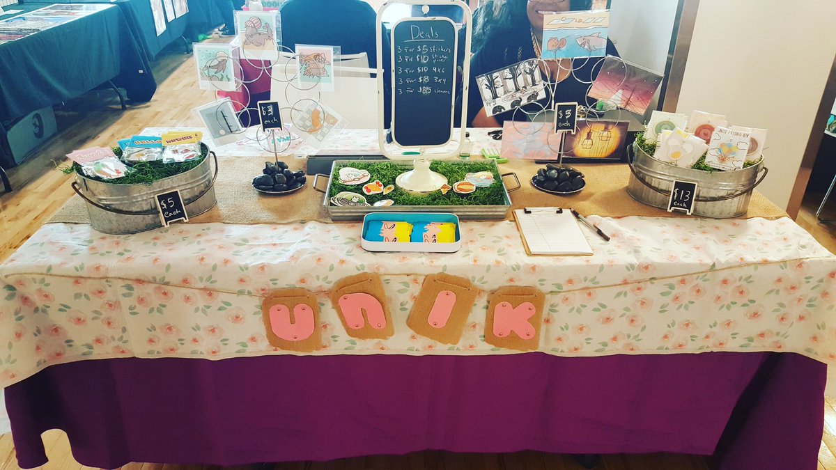 quiteUNIK's tweet photo. Tabling at ColumCon, come stop by at 1104 S Wabash Ave Chicago,IL 🙌🏽 (ignore those prices some of them have been changed 😃)

#columcon #artistalley
#Convention #kawaii #artist #illustration https://t.co/QBCR5orwCA