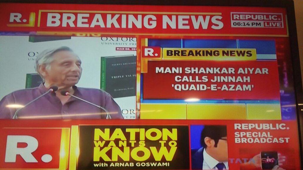 AmitShah's tweet photo. Congress and Pakistan have amazing telepathy.

Yesterday Pakistan Government remembered Tipu Sultan, whose Jayanti Congress marks with fanfare and today Mr. Mani Shankar Aiyar admires Jinnah. 

Be it Gujarat or Karnataka polls, I fail to understand why Congress involves Pakistan! https://t.co/isH9GmgET2