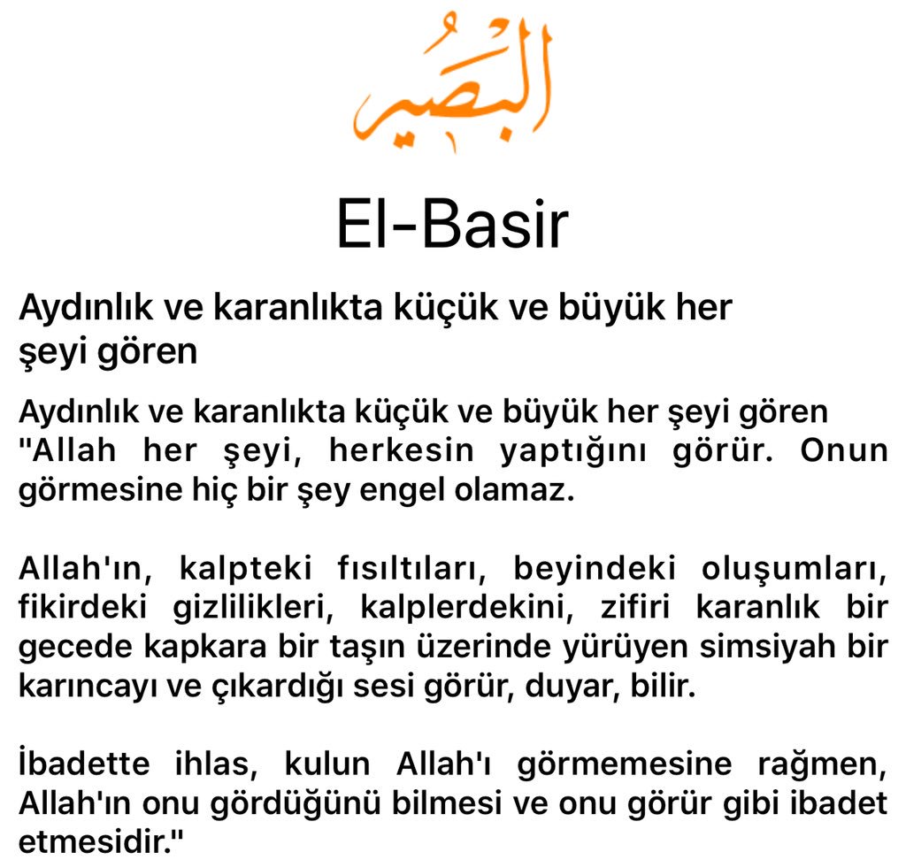 en_elhak's tweet photo. El-Basir

Aydınlık ve karanlıkta küçük ve büyük her şeyi gören...

#Allah (c.c.) #ElBasir #الله #البصر #Cumartesi #Haftasonu #Tatil #Saturday https://t.co/7FIKHa2Sqt
