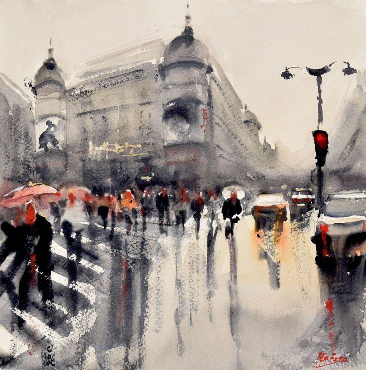 Printemps Haussma... by Nadera Benmansour #watercolor #painting #art artf.in/PHEuIg @artfinder