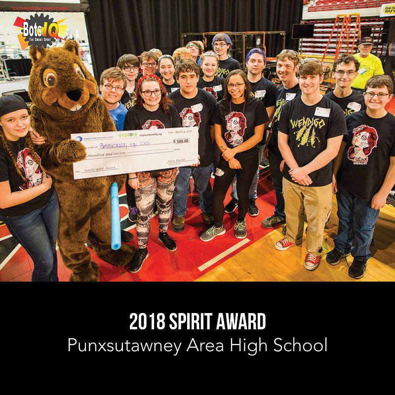BotsIQSWPA's tweet photo. Congratulations to our 2018 Catalyst Connection Spirit Award Winner: Punxsutawney Area High School! #SWPABotsIQ https://t.co/oXTN1SwQ2u