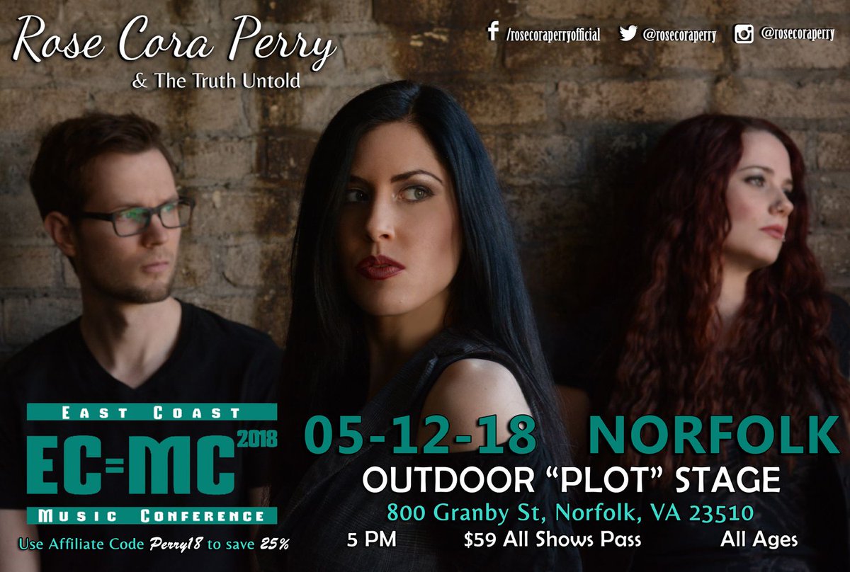 rosecoraperry's tweet photo. 1 wk 2DAY we'll be rocking #Virginia @ECMusicCon ! #NorfolkVA R U ready 4 #TheTruthUntold's #CanadianInvasion?!
#RoseCoraPerry #WeBringtheRock #RocksNotDead #Norva #Norfolk #NorfolkMusic #NorfolkLiveMusic #NorfolkVirginia #ECMC #ECMC2018 #VisitNorfolk #EastCoastMusicConference https://t.co/E0BU2hDCbK