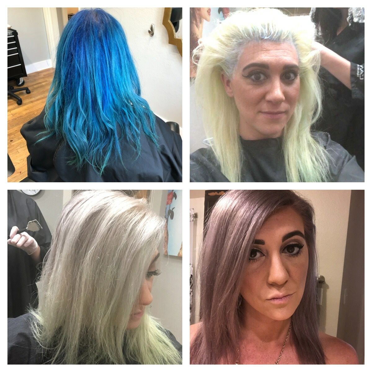 GypsyRoseSalon's tweet photo. We did a thing to our girl Kimberly! She is blue no longer. This process took about 5 hours. #joico #brazillianbondbuilder #pulpriot #schwarzkof #colorcorrection https://t.co/VR82Ll0kCg