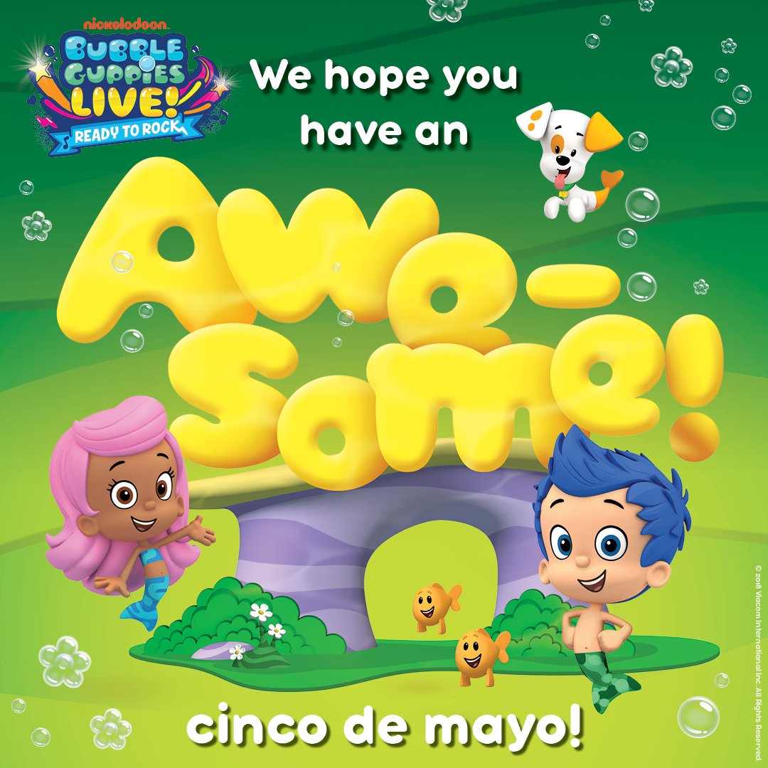 guppiesontour's tweet photo. Β‘Feliz Cinco De Mayo! π
Happy Cinco DeMayo! π
#BubbleGuppiesLive #CincoDeMayo https://t.co/mkLRimDwji