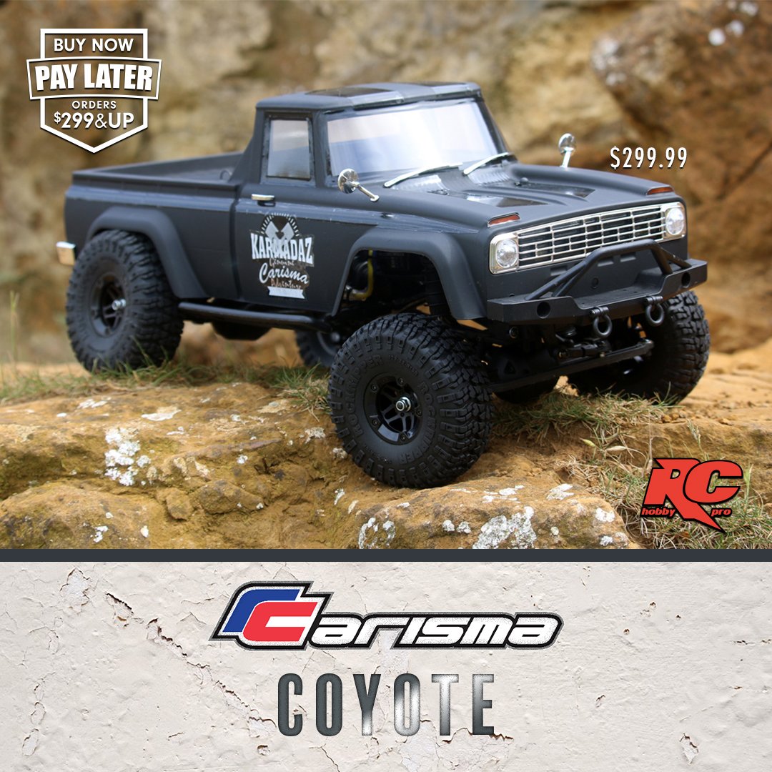 RChobbypro's tweet photo. #Carisma COYOTE 🐺 4WD Scaling Fun!
$299.99 or EASY FINANCING!
Get it here 👉 https://t.co/nSofCIxcHF
#rc #rcscaler #rccrawler #rchobby #rcpro https://t.co/N8hFmirnVZ