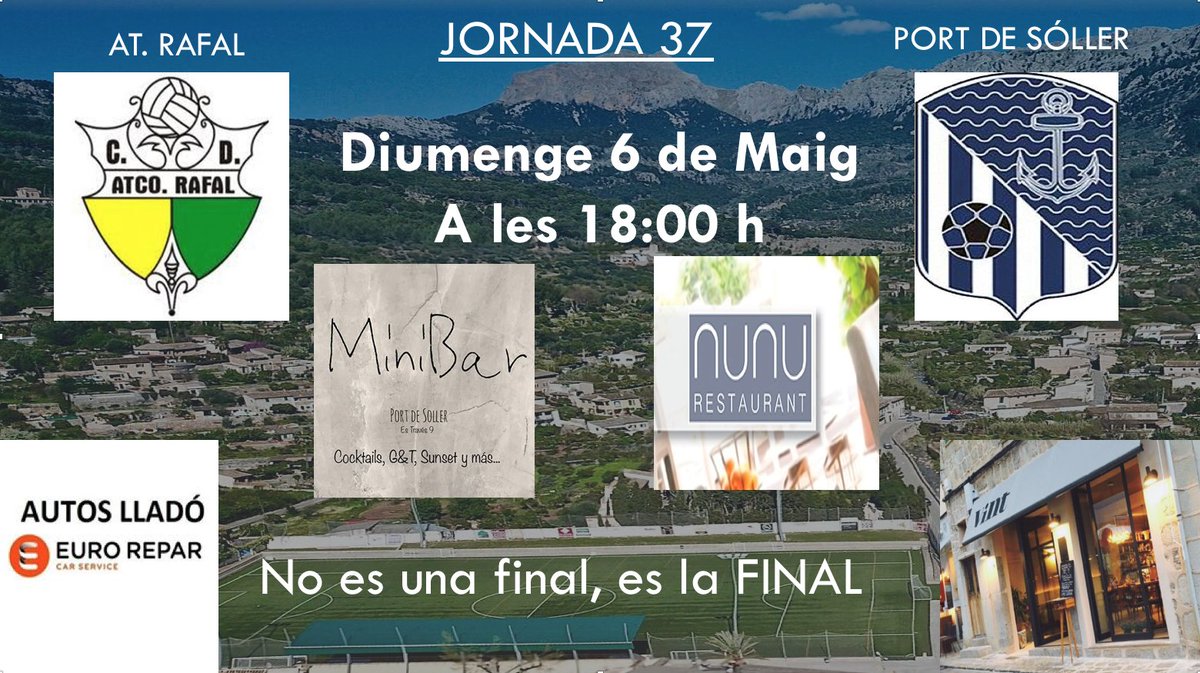 cf_portsoller's tweet image. Ja es aquí, demà arriba l'oportunitat per donar la passa, casi definitiva, per disputar el play-off, tan sols val la victoria i ho hem d'aconseguir entre tots/es.. Animau-vos, veniu a animar al Port i assolir un objectiu històric per el club. Tots ho hem de disfrutar plegats.
