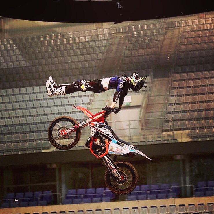 petrpilat's tweet photo. #DeadBody from practise this morning😉 @NIGHToftheJUMPs Mannheim, Germany 🇩🇪
#NOTJ #NIGHTOFTHEJUMPS #FMX #FreestyleMotocross #FIM #SAParena #CzechBoy 🇨🇿 #PetrPilat #Pilnik https://t.co/VzyGMagE8g