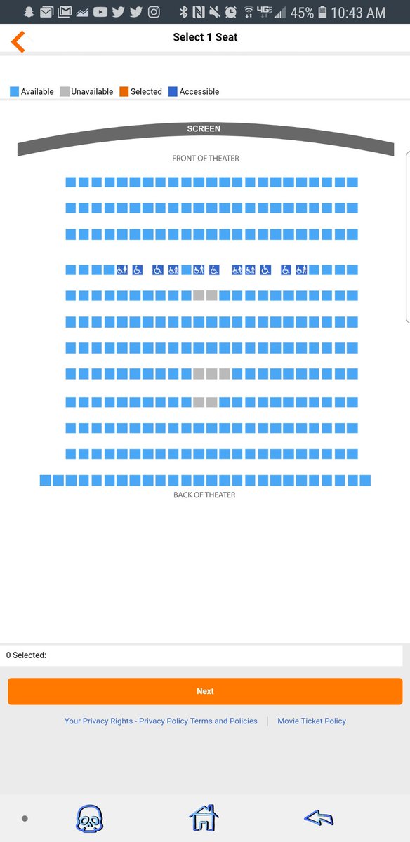 Piercev_4's tweet photo. @johncampea May 24th at my local theater. Blue is available seats... so.... ok... not selling as great as you think #NotMyStarWars #notmyhansolo #Thelastjediawful #firekathleenkennedy https://t.co/UuD1Gsl4Kp