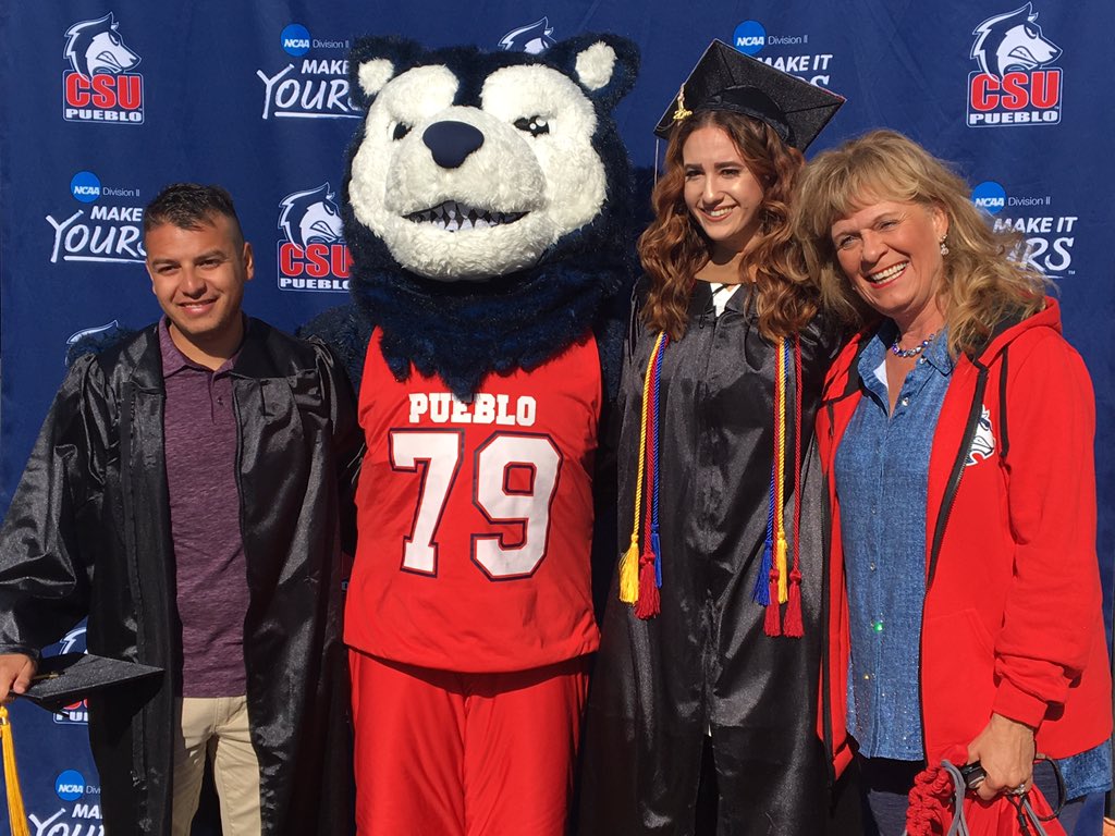 gothunderwolves's tweet photo. Pack Cheer and Dance seniors celebrate @CSUPueblo Graduation!! #ThePackWay #PackGraduates https://t.co/IMDfjiTWLc