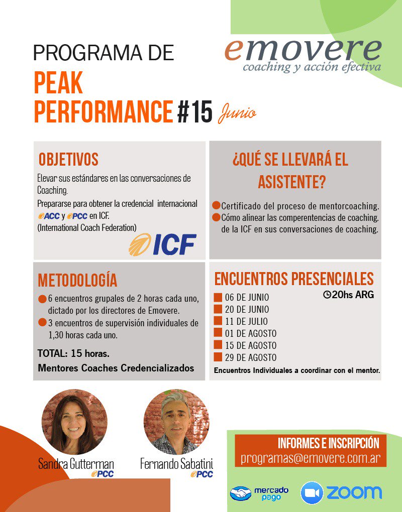 emoverecoach's tweet photo. Eleva tus estándares de Coach! Peak Performance Grupo 15 
Inicia en Junio https://t.co/9PRRvUuxwl