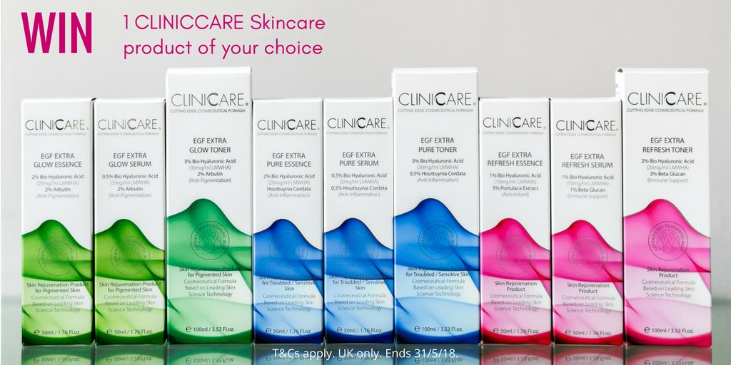 4Tmedical's tweet photo. ★NEW COMPETITION★ Simply Follow &amp; RT for your chance to #WIN a #CLINICCARE skincare product of your choice. Choose from the Glow, Pure or Refresh range. Ends 31/5/18. UK only. #GoodLuck https://t.co/zBtBPhLXTa