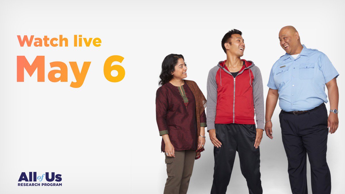 AllofUsResearch's tweet photo. Tomorrow's the day! All of Us will open to all of you on Sunday. Watch opening events LIVE at 3:30 p.m. ET/12:30 p.m. PT at https://t.co/P9Hg21UwRi. #JoinAllofUs https://t.co/3Xgbb2Z6L2