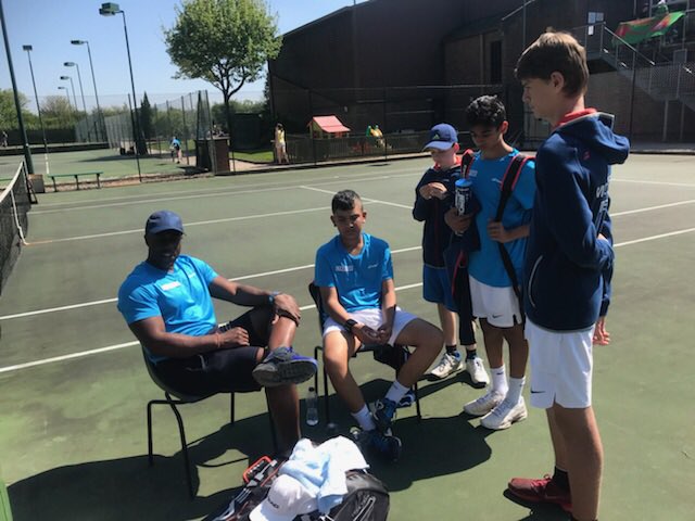 Middlesexlta's tweet photo. @Middlesexlta boys leading 3-1 V Staffordshire! Inspiring 🤔 Team Talk from Shola ahead of the doubles! #CountyCup https://t.co/V91TxfEVLL