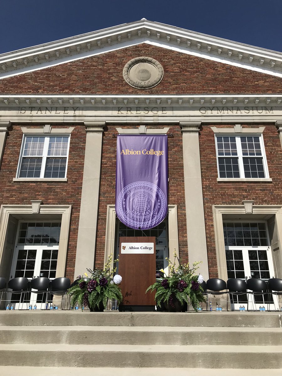 albioncollege's tweet photo. Two hours until #Albion2018 officially become Albion College alumni. 🎓

Watch live >> https://t.co/5PihN4FQKM https://t.co/7vzCYPK4RY