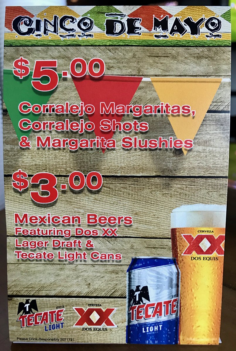 Happy Cinco-De-Drinko Baltimore! Enjoy this beautiful Saturday with all things Mexican- liquor that is. Drink specials all day today plus the Orioles tonight. We'll see you soon! #StalkingHorse #CincoDeMayo #FedHill #Baltimore