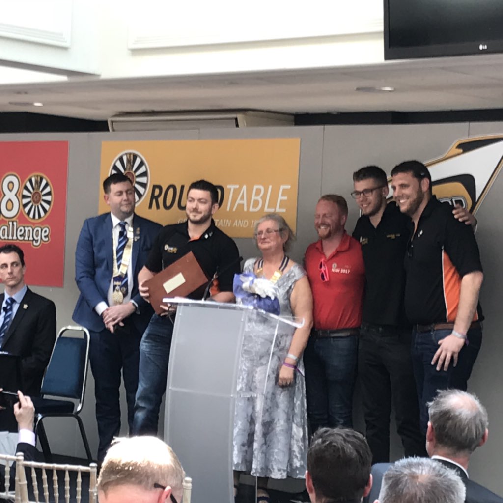 Presenting the vaughan harris memorial trophy To Great Dunmow at the RT AGM