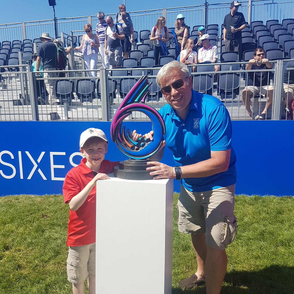 Enjoying the sun and fun with the boy at the #GolfSixes Centurion Golf Club... we even managed to get our hands on the trophy #EuropeanTour