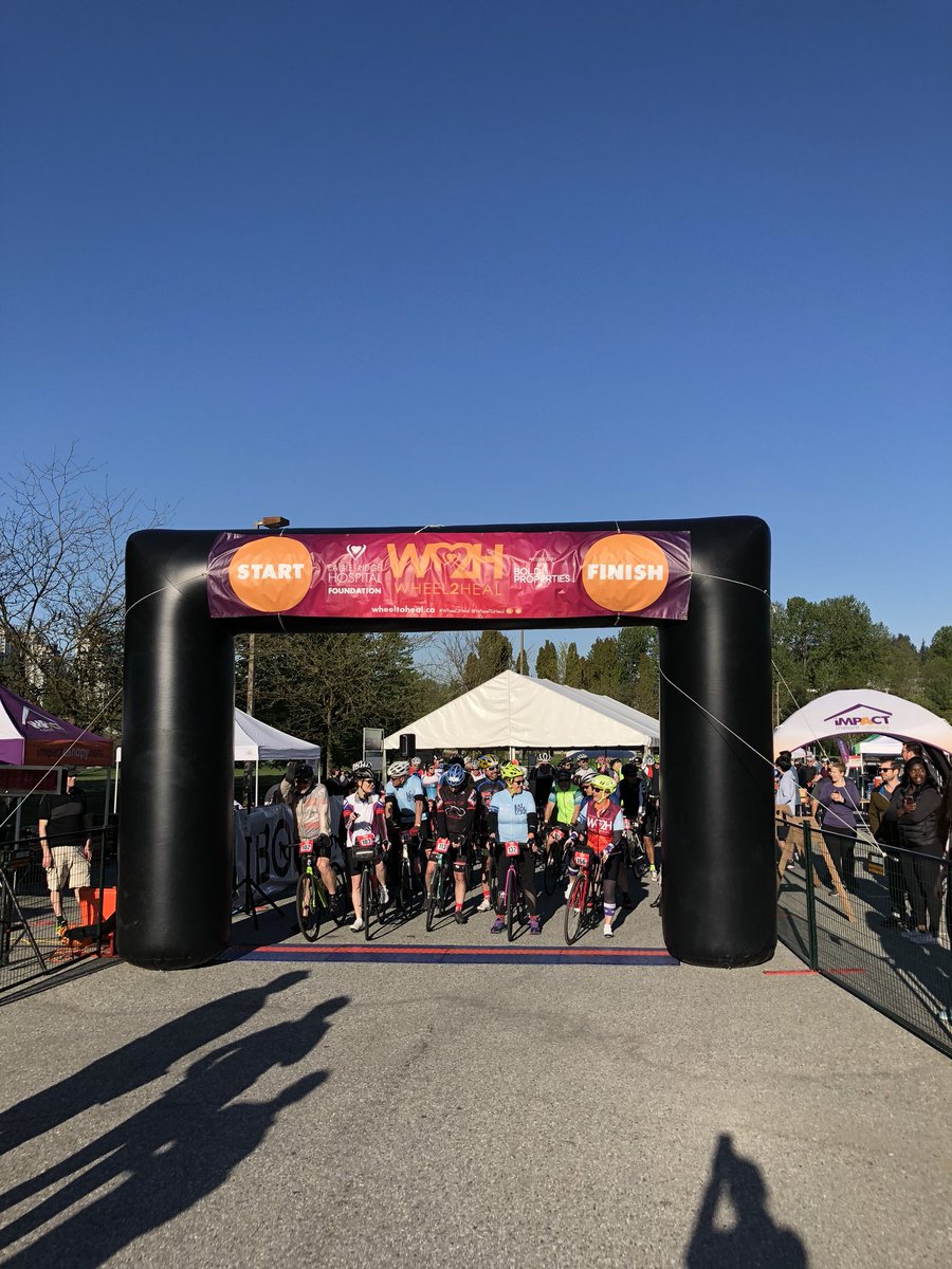 Our 100 km road riders are off! #Wheel2Heal #erhf #w2h