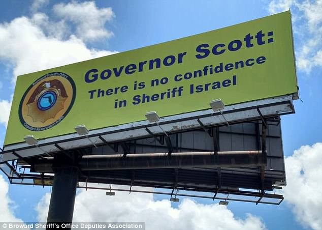 RNRFlorida's tweet photo. #Florida Deputies Union pays for a huge billboard expressing 'no confidence' in the #BrowardCountySheriff over his handling of the #Parkland massacre #ResignSheriffIsrael #RedNationRising #CCOT #MAGA #RNRFL #ResignScottIsrael
https://t.co/SbZIRAlni6 https://t.co/5WpZ9IWXlG