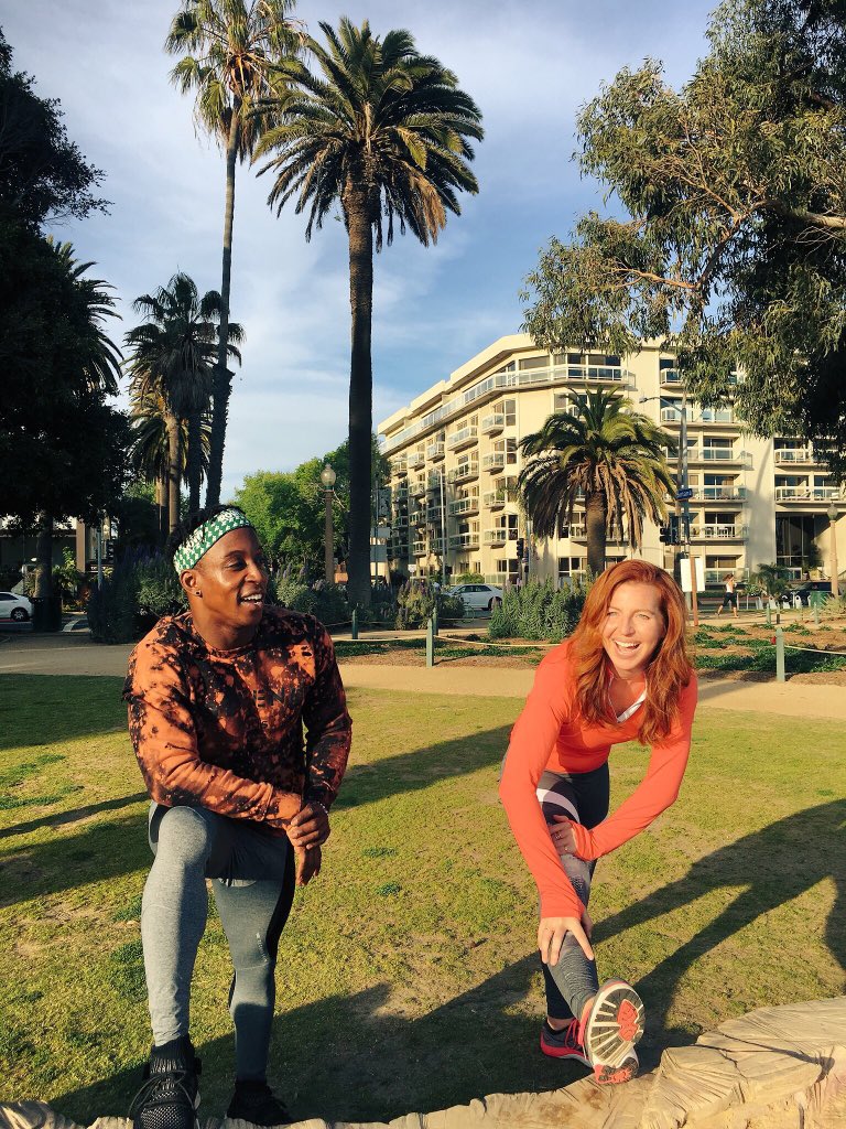 Today we started training!  One future marathon runner and one future vegan!  🏃🏾🌱

#SaturdayMotivation <a href="/ShakaStrong/">ShakaStrong.bsky.social</a> #Inspired #SantaMonica