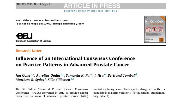 jgong15's tweet photo. Thanks @montypal @sgkssg @AOmlin @mattsydes @BertrandTOMBAL for this honor! Our report on impact of #StGallen #APCCC17 on the audience in advanced #ProstateCancer management now available @EUplatinum highly anticipated #APCCC19 set for #Basel #Switzerland 29-31 Aug 2019 @apccc19 https://t.co/ckFRw2glPy
