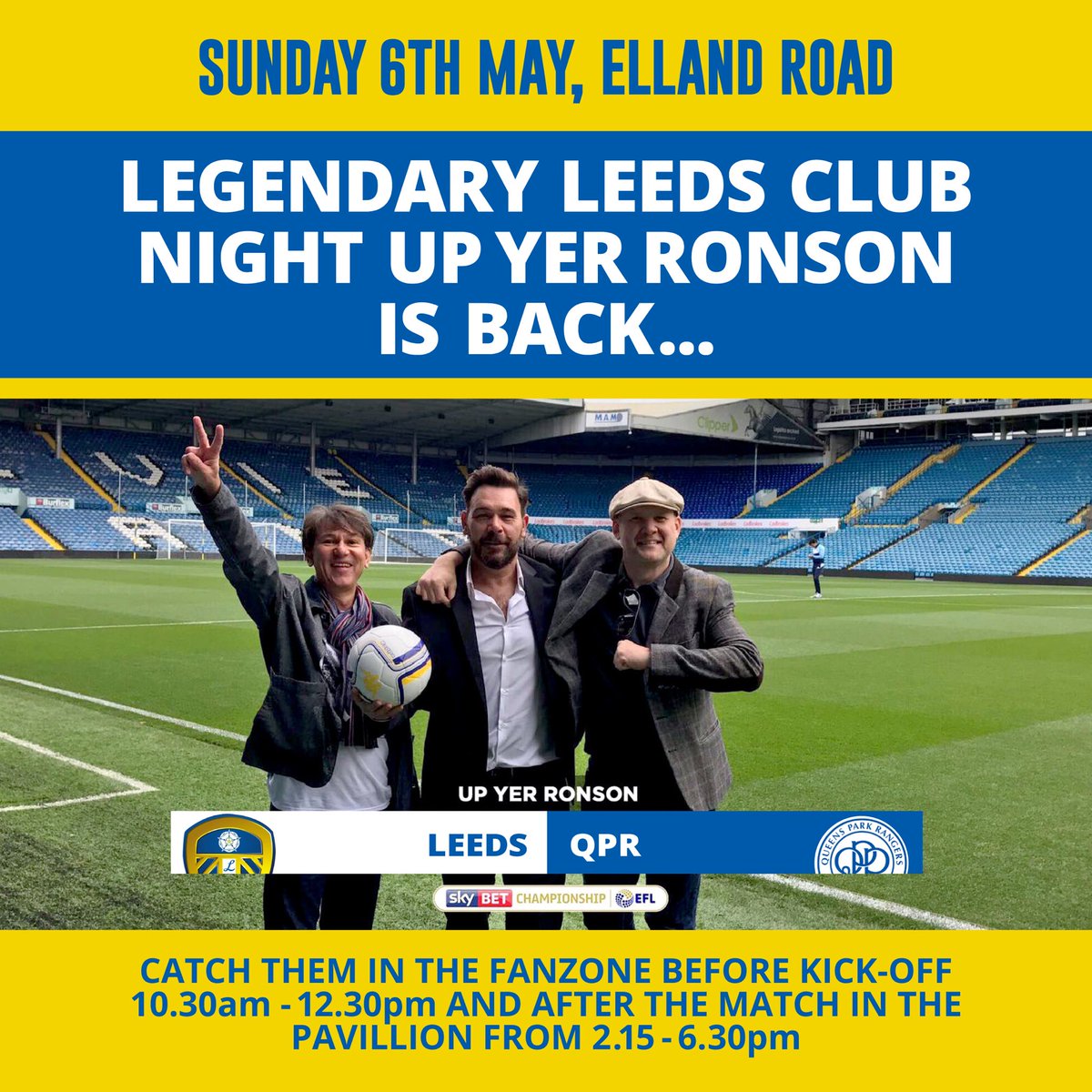 OneFTintheRave's tweet photo. And tomorrow morning we will be rocking the Leeds United fanzone from 10.30am it’s going to be a glorious day and we are having it!! If your at the match swing by say hi! @LUFC #mot #leedsunited #alaw #leedsleedsleeds #leeds https://t.co/hTPSiALoc3
