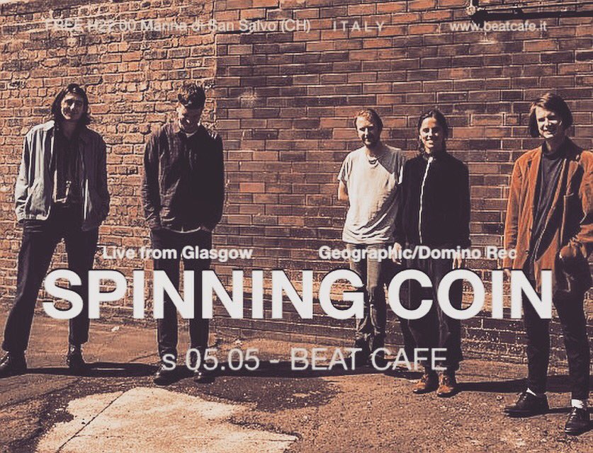 BeatCafeLive's tweet photo. Altro concerto da non perdere con gli scozzesi #spinningcoin in tour con l’album d’esordio ‘Permo’ su #geographicrecords #dominorecords + selections by #djslim live #beatcafe https://t.co/Ho25UloMIu