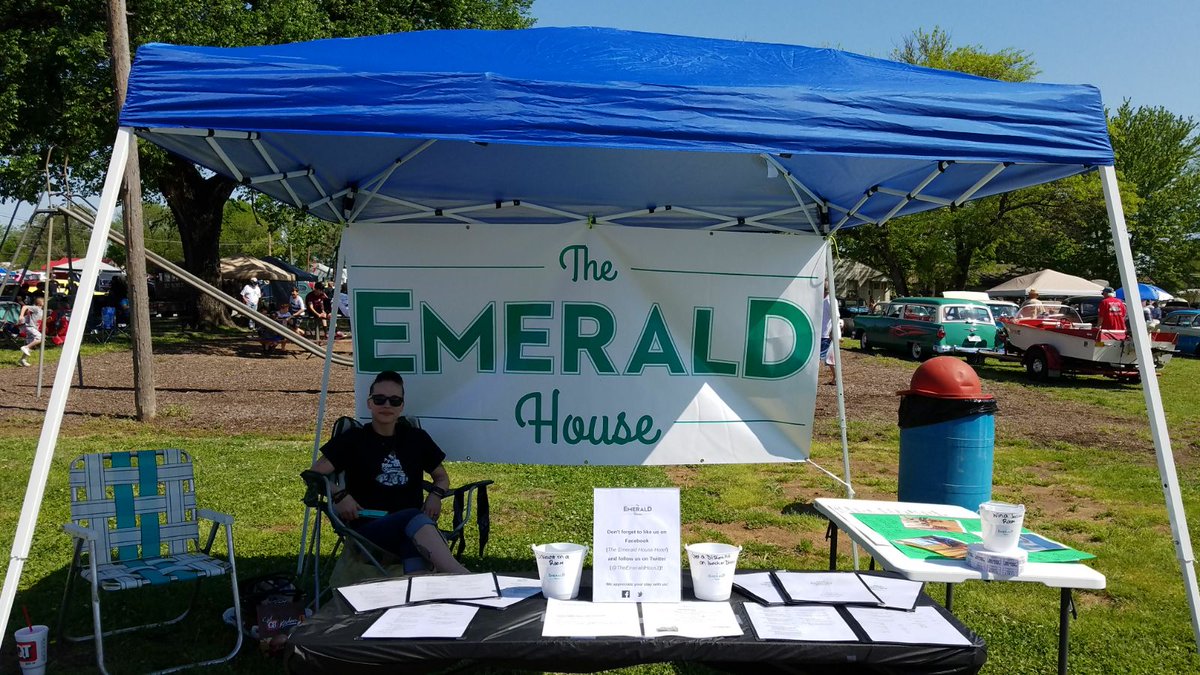TheEmeraldHous1's tweet photo. Are you at the #StrayKat500? Well come see our booth! We've got awesome things for you to see as well as a drawing! Located by the park in the alley in Dewey! https://t.co/AaEN84RZQe