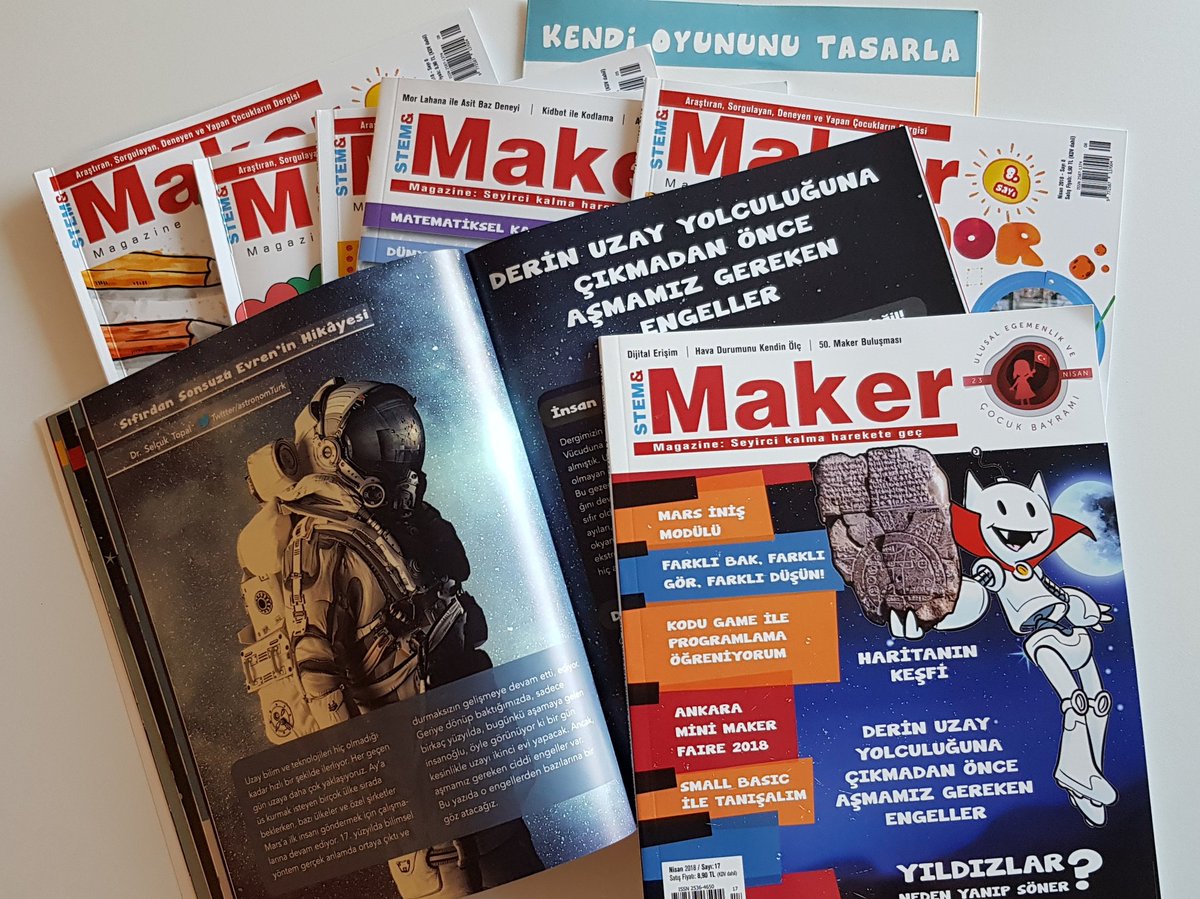 stem_maker's tweet image. Derin Uzay Yolculuğuna Çıkmadan Önce Aşmamız Gereken Engeller   #StemMaker yeni sayısında! #StemMaker ve #MakerJunior dergilerimiz; marketler, kitabevleri ve bayilerde. İyi okumalar... pusulakitaplik.com/catinfo.asp?ci…