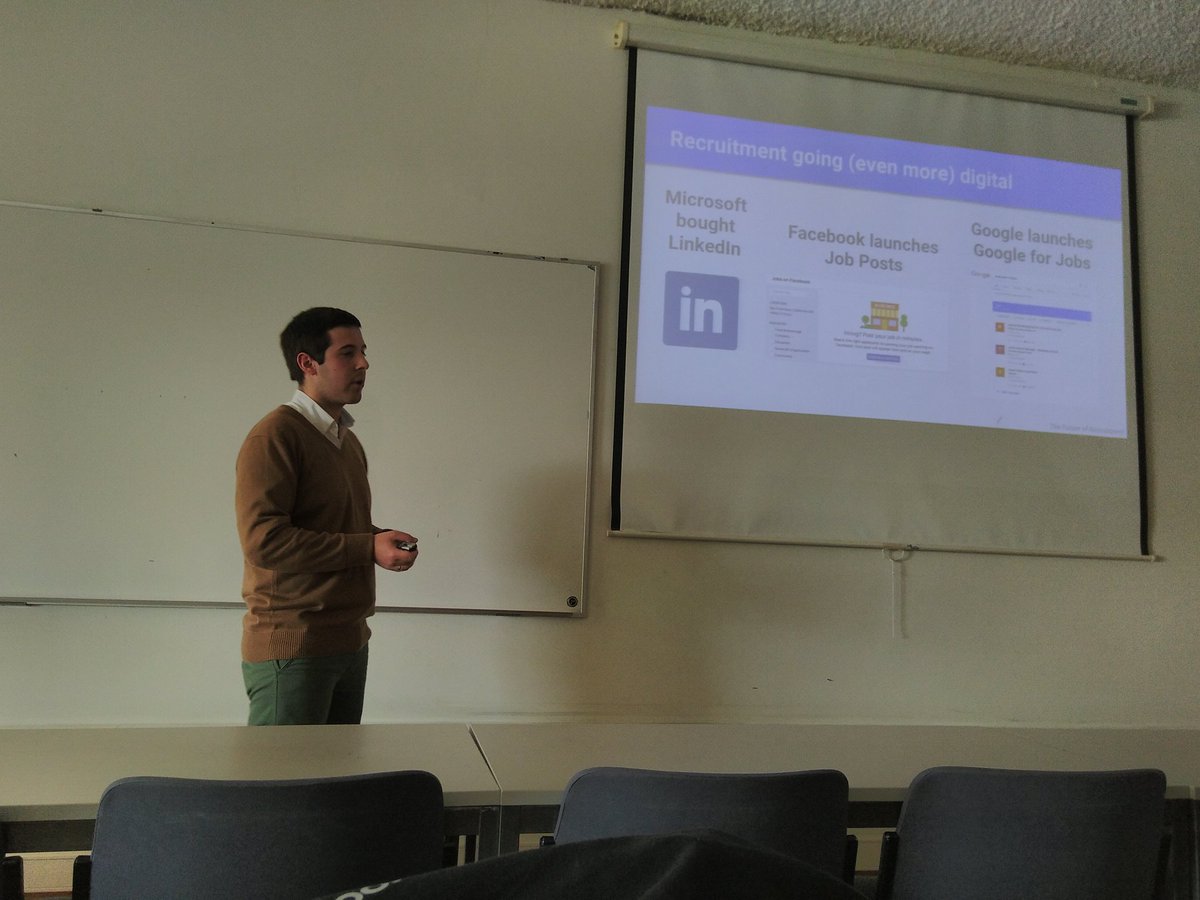 LouMaksimovic's tweet photo. Thank you Pedro Ferreira (@ISCTE_JC Alumni) for this very interesting workshop about the future of recruitment. Talking about #employerbranding #HR and #Digital in recruitment at the Jade May Conference in Lisbon. #JMC18
cc @JuniorISIT https://t.co/dZpg1mC7RU